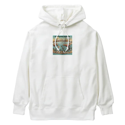 stop　地球温暖化 Heavyweight Hoodie