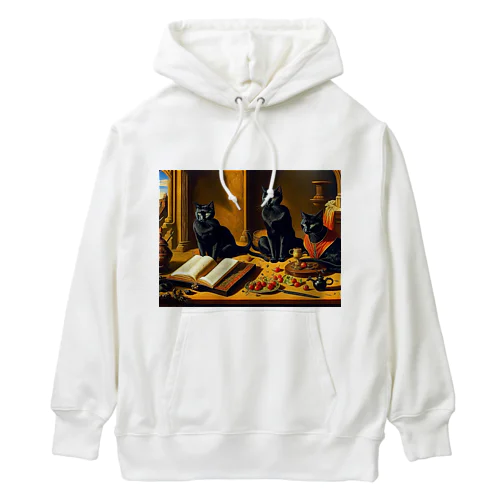 中世の黒猫 Heavyweight Hoodie