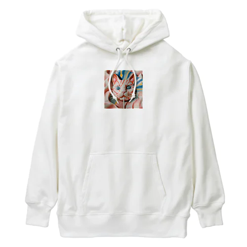 猫のカラフルロリポップ Heavyweight Hoodie