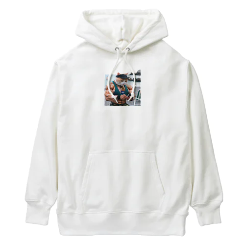 ポッキー大好きマッチョにゃん Heavyweight Hoodie