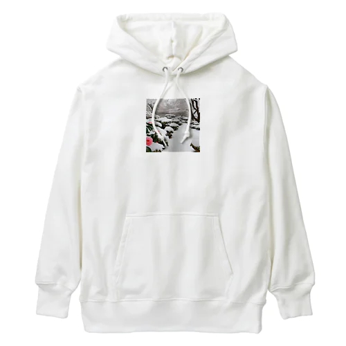 風景グッズ（雪と寒椿の日本庭園） Heavyweight Hoodie