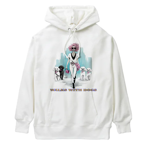 セレブな犬の散歩 Heavyweight Hoodie