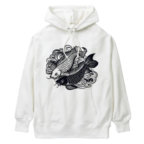 二匹の鯉 Heavyweight Hoodie