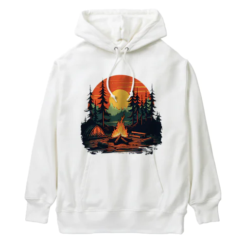 秋の夜のキャンプ Heavyweight Hoodie