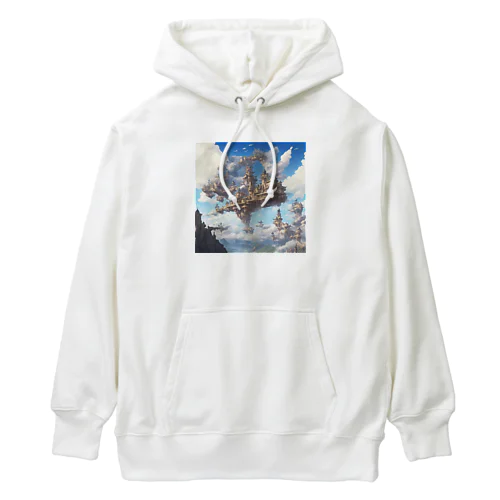 空に浮かぶ島のファンタジーグッズ Heavyweight Hoodie