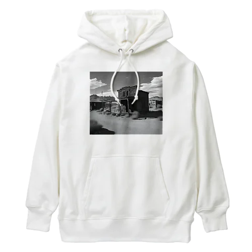 "Nostalgia Ville：さびれた町の魅力を感じるグッズ" Heavyweight Hoodie