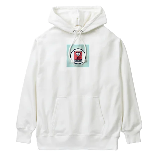 手帳とヘルプマークのピクトグラム Heavyweight Hoodie