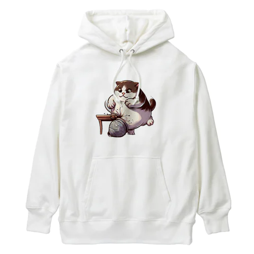 怒っている太った猫 Heavyweight Hoodie