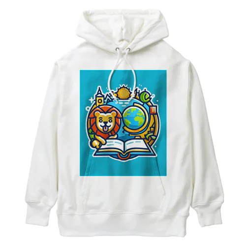 ライオンが楽しく学習 Heavyweight Hoodie