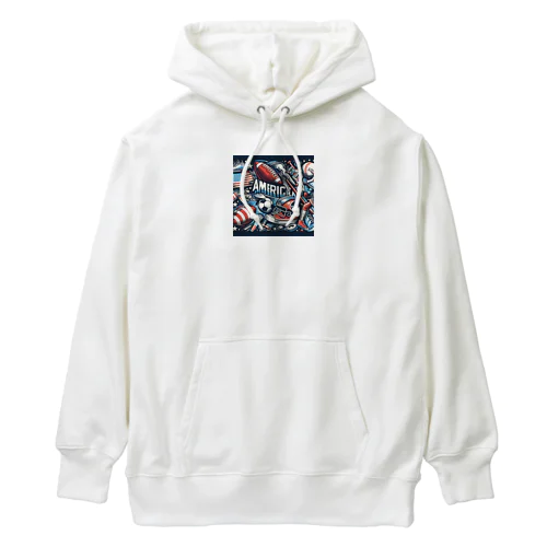  "アメリカンスポーツの輝き" Heavyweight Hoodie