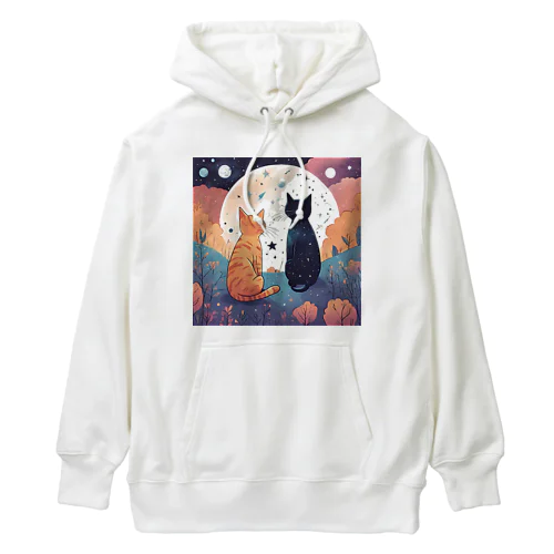 にゃんこのお月見 Heavyweight Hoodie