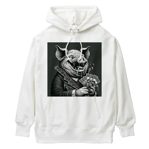 お金大好き！　資本主義の豚 Heavyweight Hoodie