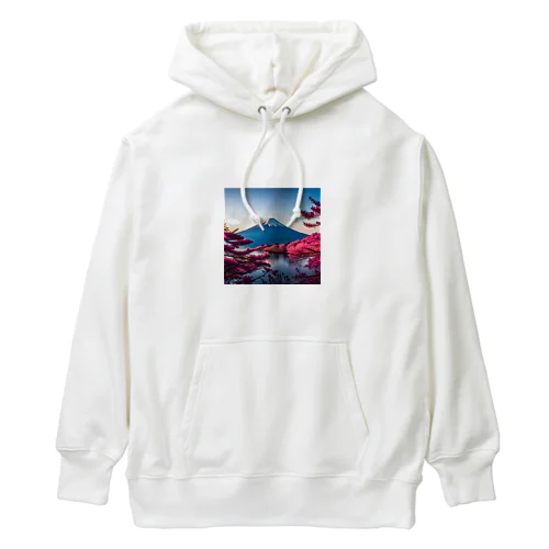 富士山と紅葉、そして湖のグッズ Heavyweight Hoodie