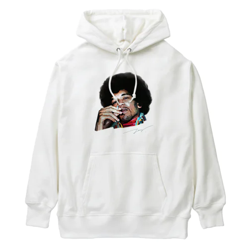 ジミヘン ジミヘンドリックス Jimi Hendrix イラスト 絵 ロック ギター ギターリスト ブルース Heavyweight Hoodie