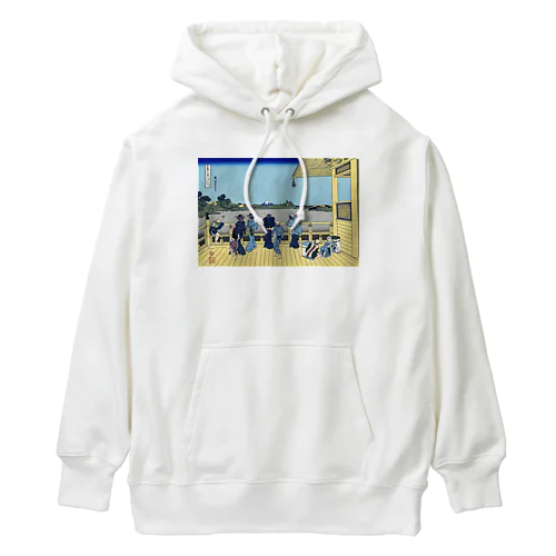 北斎「富嶽三十六景㊱　五百らかん寺さざゐどう」葛飾北斎の浮世絵 Heavyweight Hoodie