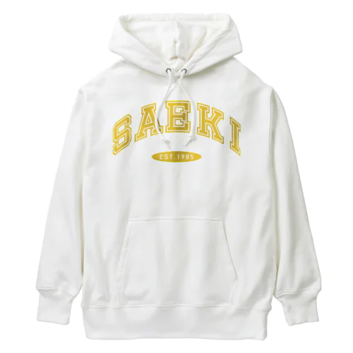 地方自治体 古着スウェット風　SAEKI イエロー Heavyweight Hoodie