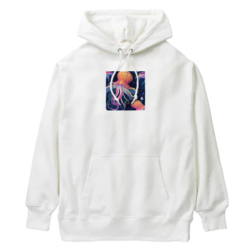 「深海の幻想 - イカ」 Heavyweight Hoodie