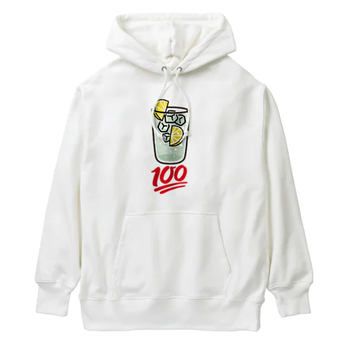 レモンサワー100点 大きいロゴ Heavyweight Hoodie