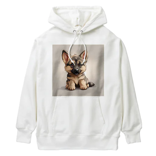 ジャーマン・シェパードの子犬 Heavyweight Hoodie