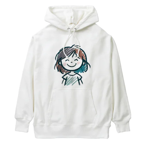 クレヨンイラスト少女 Heavyweight Hoodie