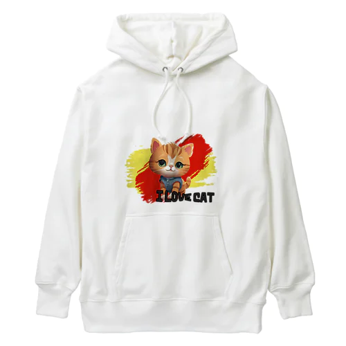 I LOVE CAT  by tetsukun オリジナルデザイン Heavyweight Hoodie