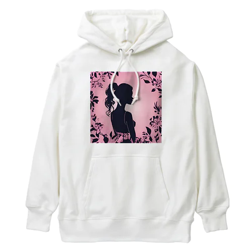 かわいい女の子の影絵 Heavyweight Hoodie