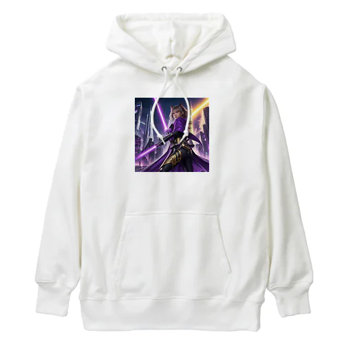 「銀河都市の猫耳戦姫」 - ： "Galactic City's Cat-Eared Warrior Princess" Heavyweight Hoodie