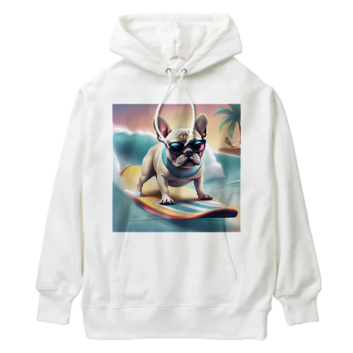 波乗り大好きフレンチブルドッグ Heavyweight Hoodie