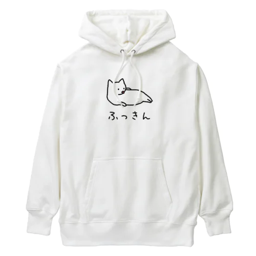 [筋トレ猫シリーズ]ふっきんねこちゃん[白猫] Heavyweight Hoodie