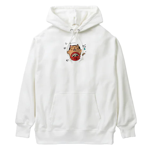 ひくわー　だるまねこ シリーズ Heavyweight Hoodie