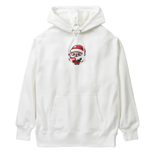 「Love!」のハートを持つサンタ。 Heavyweight Hoodie