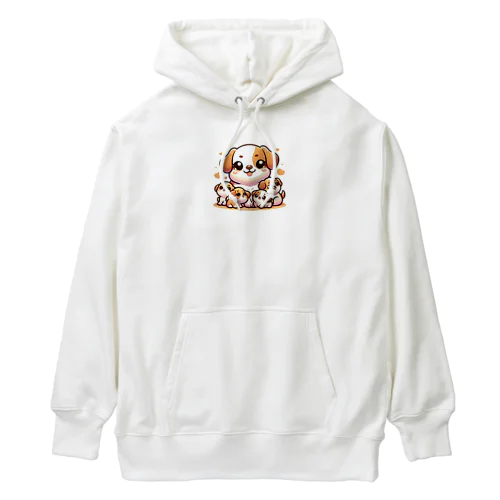 わんぱく子犬とやさしいママ Heavyweight Hoodie