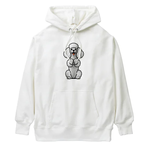 ホワイトカラーのプードル（ちんちんポーズ） Heavyweight Hoodie