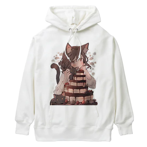 ネコちゃんとチョコレートケーキ Heavyweight Hoodie