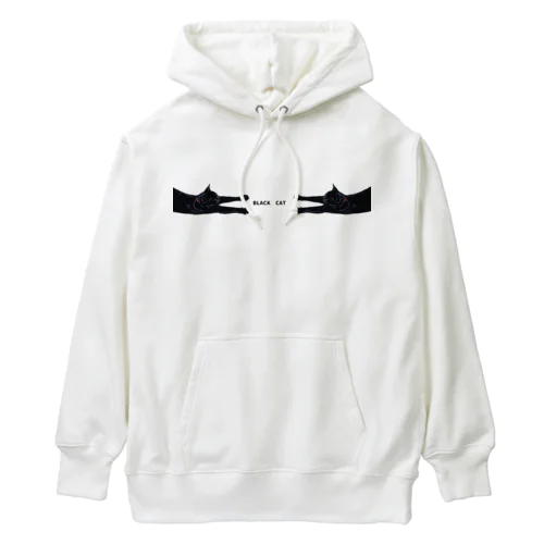 向き合う黒猫 Heavyweight Hoodie