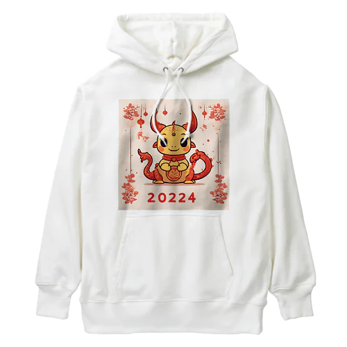 春節の幸運をもたらすドラゴン Heavyweight Hoodie