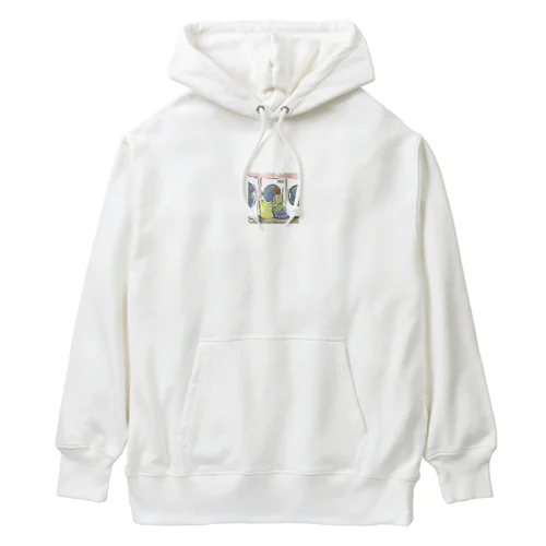 コインランドリーで覗き込む女性 Heavyweight Hoodie