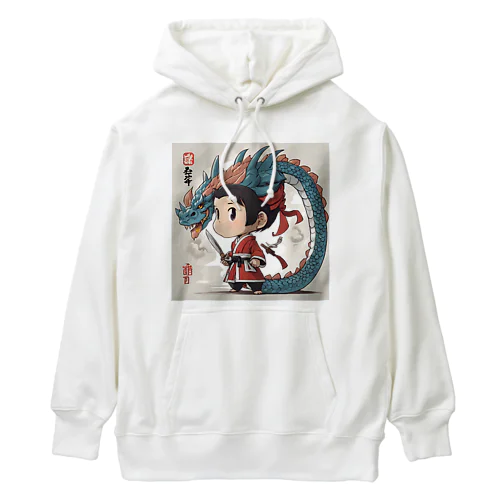 幼き侍と龍の守護者 Heavyweight Hoodie