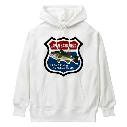 Japan Bass Field バス釣り大好き ロードサイン風 Heavyweight Hoodie