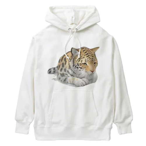 静かなかわいらしいヒョウ Heavyweight Hoodie