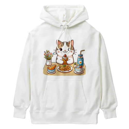 猫くんの豪華なカフェごはん♪ Heavyweight Hoodie