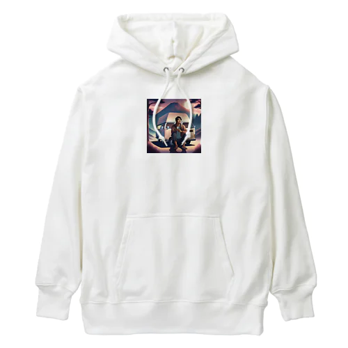 バンライフを楽しむ男性 Heavyweight Hoodie