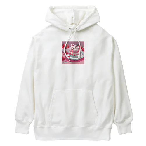 いちごケーキにネコ Heavyweight Hoodie