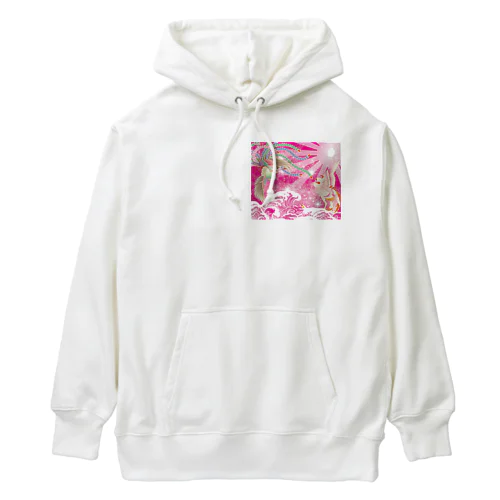 ピンク鳳凰　波　和柄 Heavyweight Hoodie