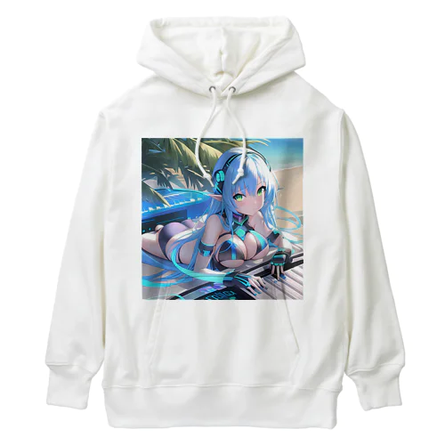 エルフのサイバーピアニストの夏休み Heavyweight Hoodie