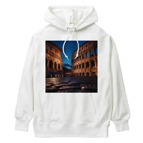 夕闇に染まるコロッセオの風景 Heavyweight Hoodie