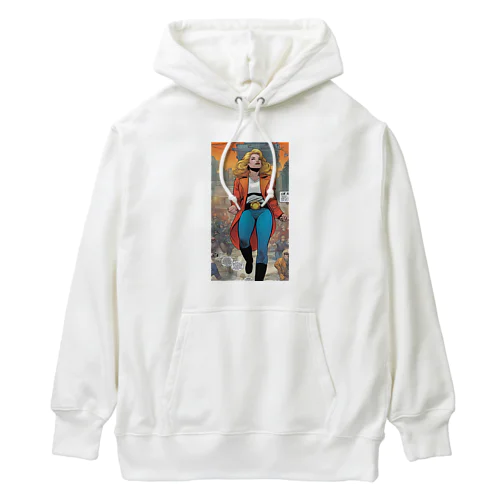 アメコミ風強い女性 Heavyweight Hoodie