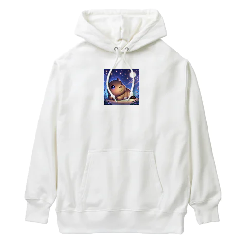 星空の下でリラックスカピバラ Heavyweight Hoodie