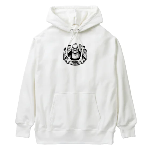 ステーキを食べるイカツイおじさん Heavyweight Hoodie