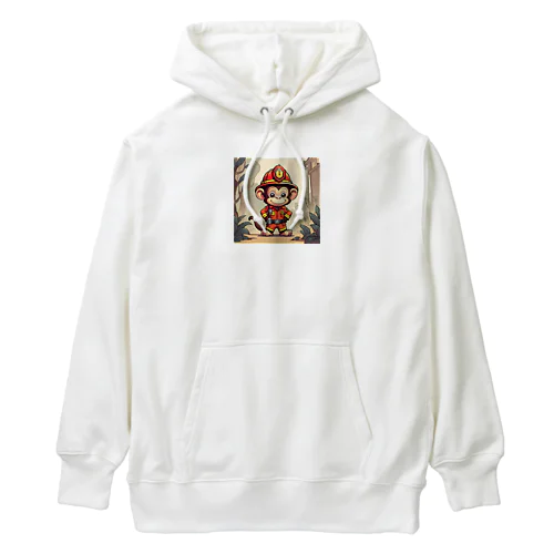 キュートなお猿の消防士 Heavyweight Hoodie